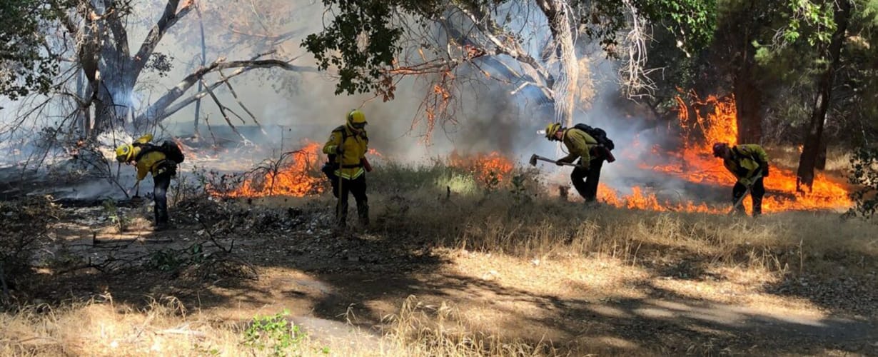Firefighters battling dry brush burning in California