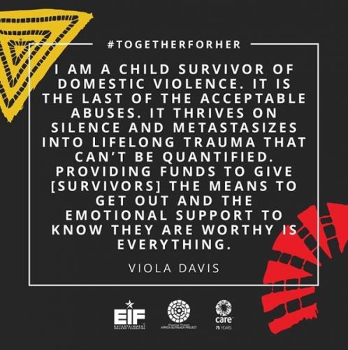 Viola Davis quote about surviving domestic abuse
