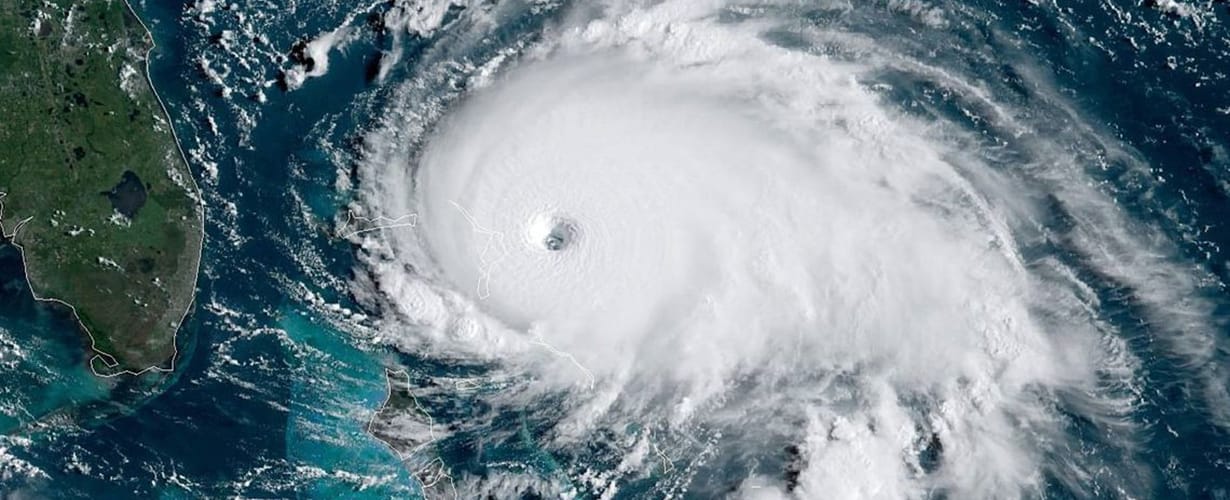 satellite image of Hurricane Dorian over the Bahamas